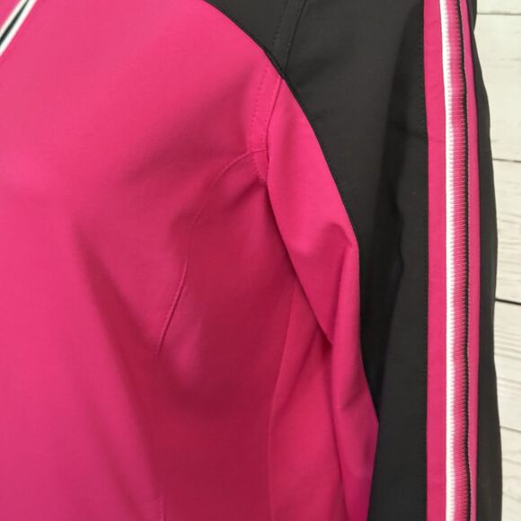 Made for Life Jacket Small Bright Pink Black White Trim Full Zip Athletic Casual - Picture 6 of 14